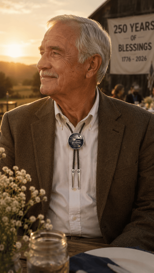 250 Years Of Blessings Bolo Tie (Side A) ~ Limited Edition U.S. Semiquincentennial Commemorative Bolo Tie - MIKE'S CUSTOM BOLOS