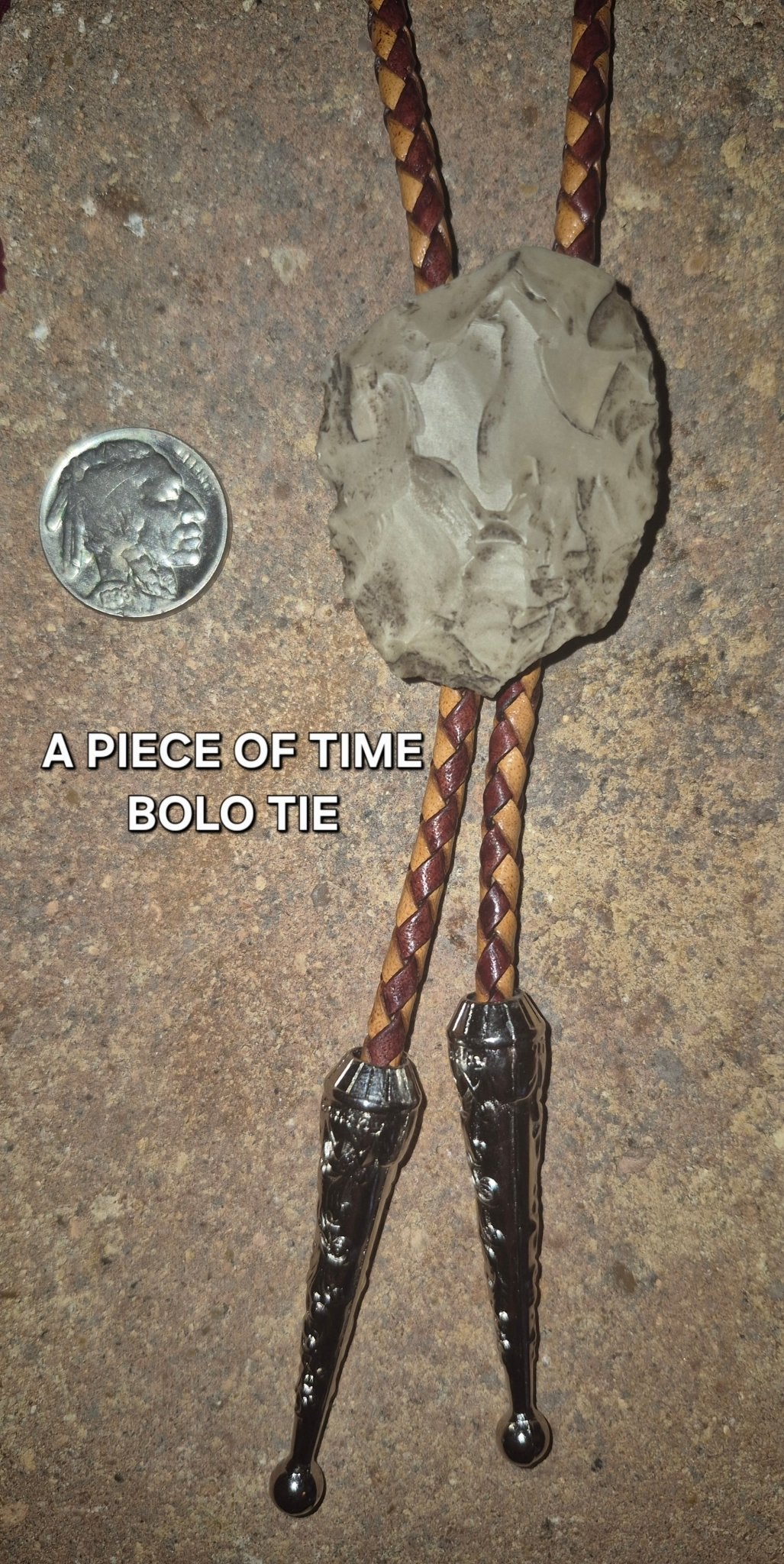 A PIECE OF TIME BOLO TIE BY MIKE'S CUSTOM BOLOS - MIKE'S CUSTOM BOLOS
