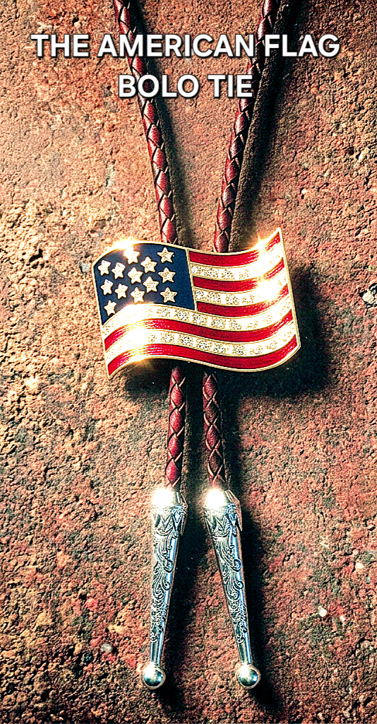 AMERICAN FLAG BOLO TIE ~ MIKE'S CUSTOM BOLOS