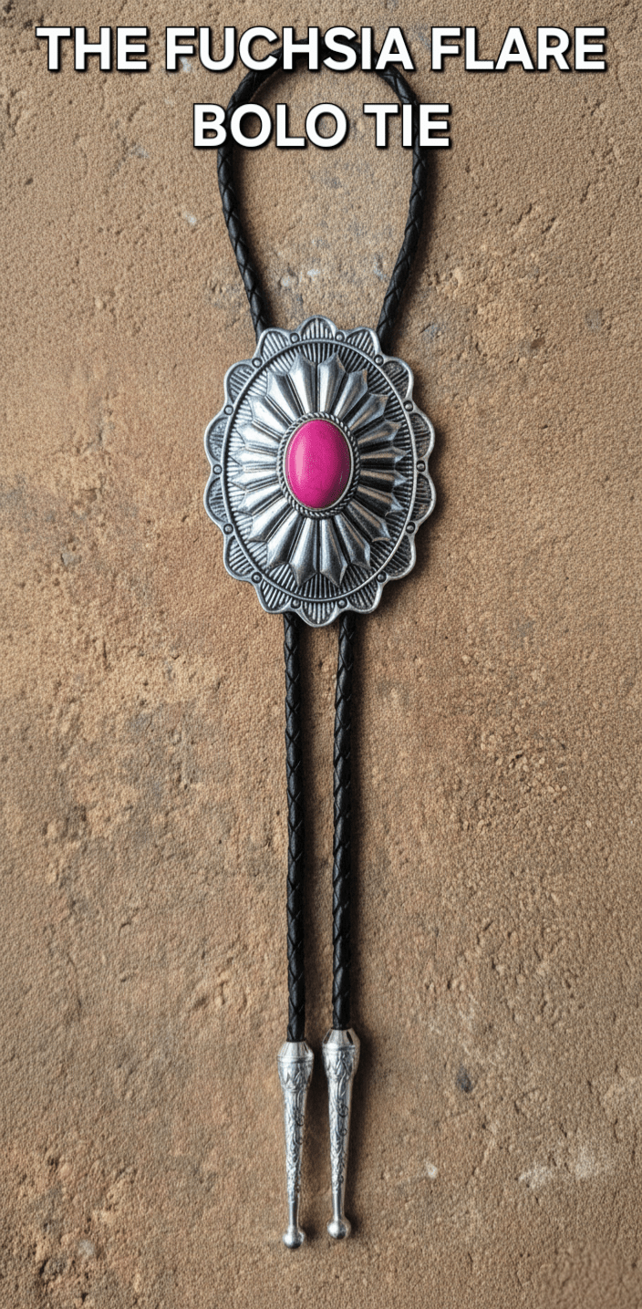 THE FUCHSIA FLARE BOLO TIE - MIKE'S CUSTOM BOLOS
