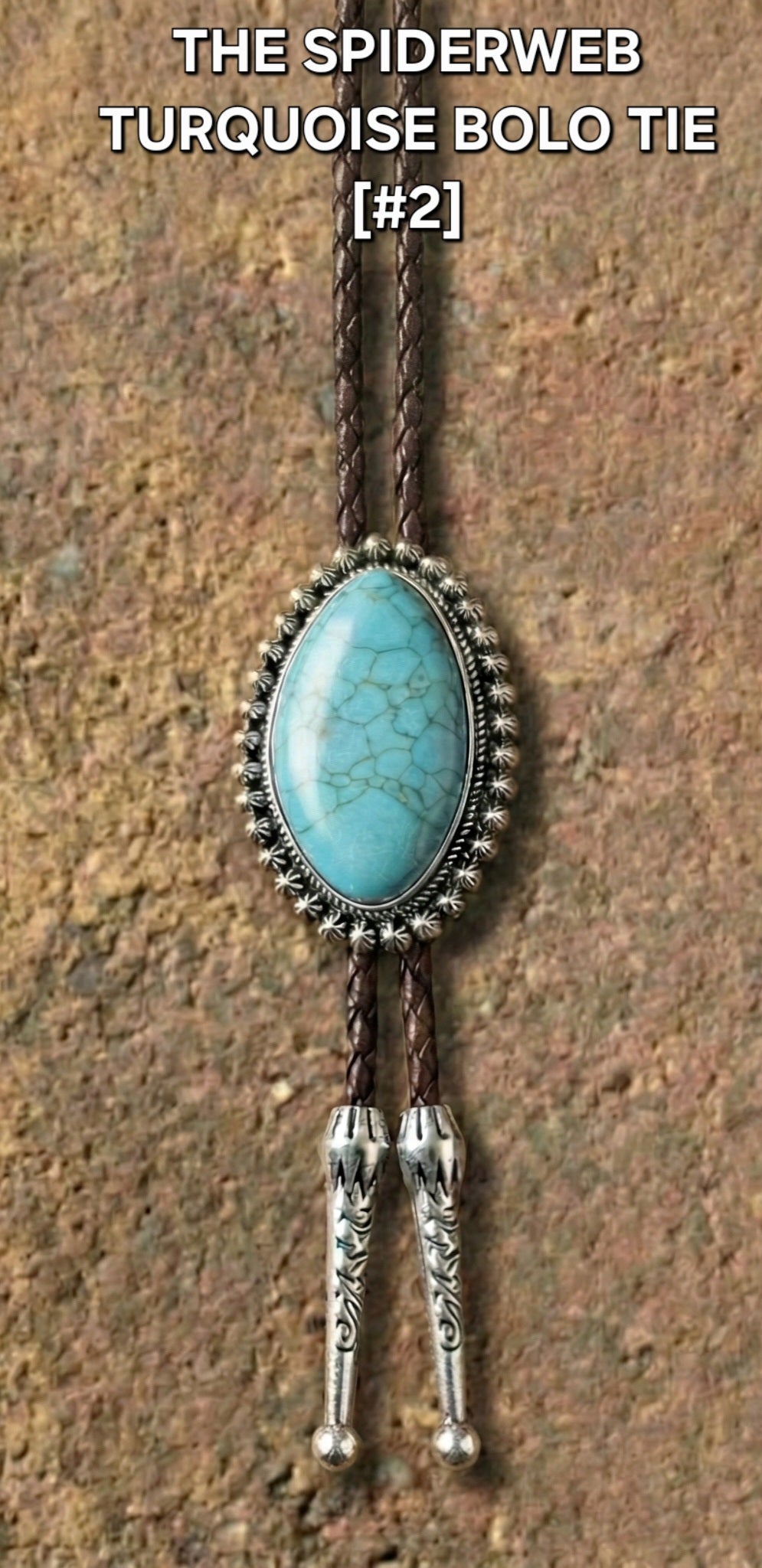 THE SPIDERWEB TURQUOISE BOLO TIE - MIKE'S CUSTOM BOLOS