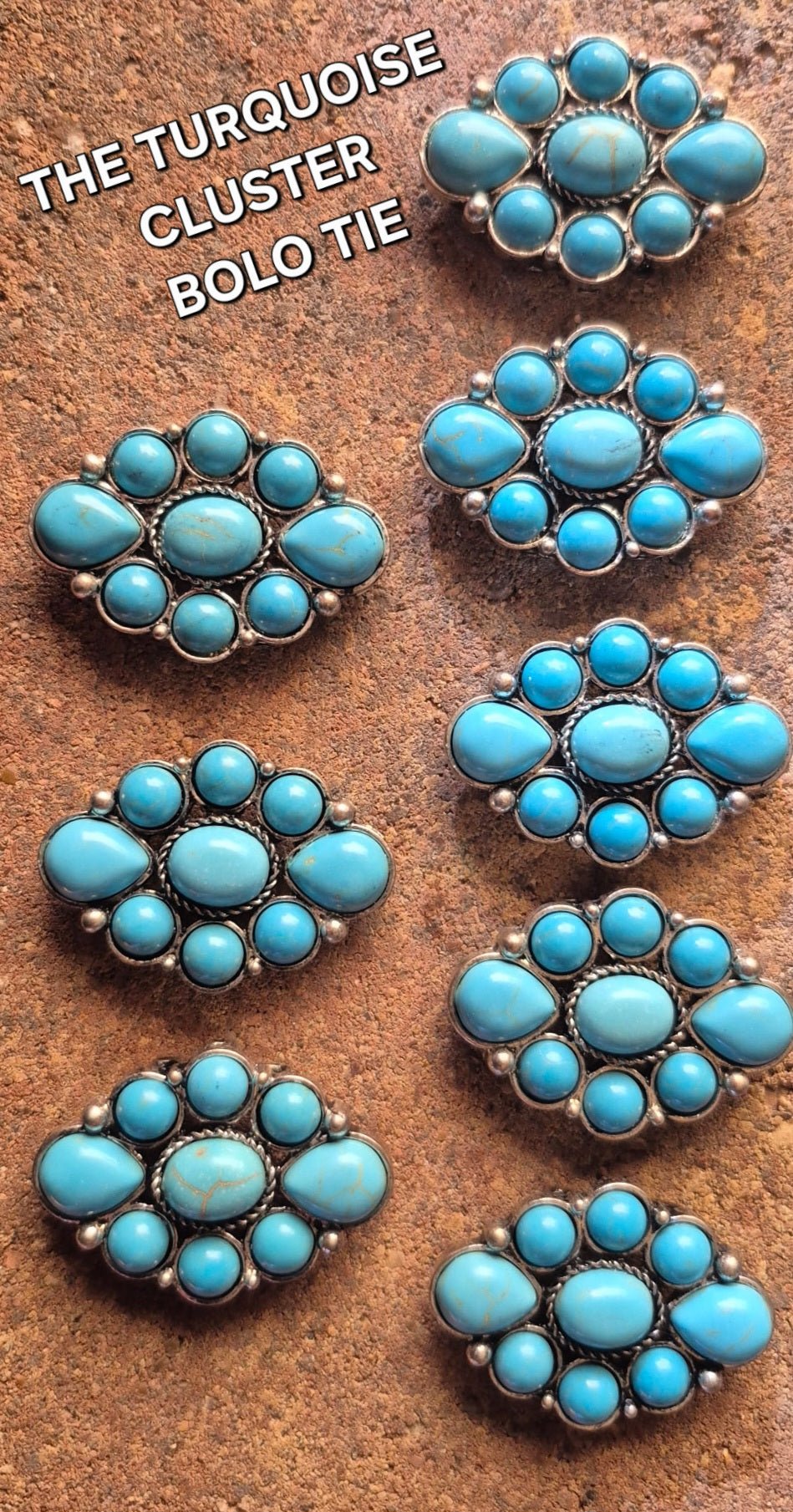 THE TURQUOISE CLUSTER BOLO TIE ~ ELEVATE YOUR LOOK - MIKE'S CUSTOM BOLOS