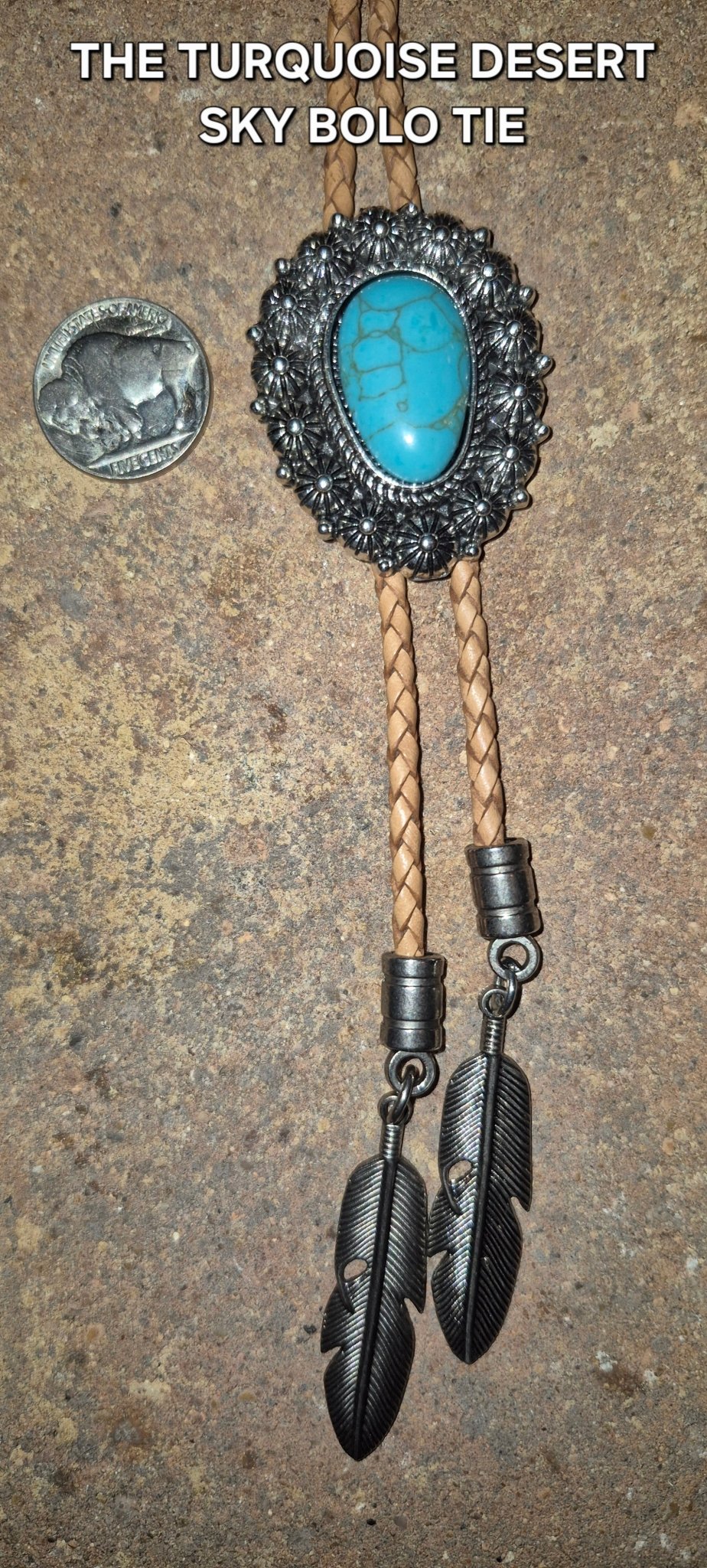 THE TURQUOISE DESERT SKY BOLO TIE - MIKE'S CUSTOM BOLOS