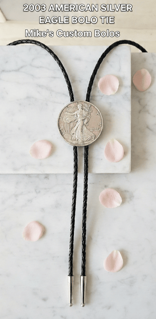 2003 AMERICAN SILVER EAGLE BOLO TIE - MIKE'S CUSTOM BOLOS