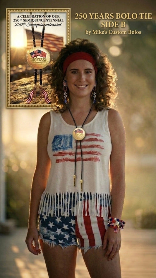 250 YEARS BOLO TIE (SIDE B) ~ Limited Edition U.S. Semiquincentennial Commemorative Bolo Tie