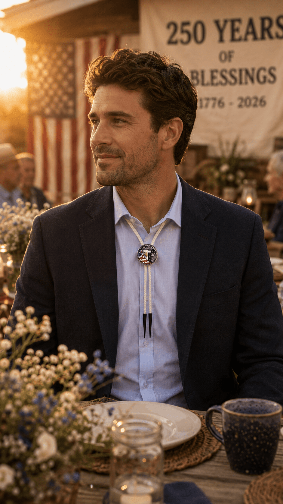 250 Years Of Blessings Bolo Tie (Side B) ~ Limited Edition U.S. Semiquincentennial Commemorative Bolo Tie - MIKE'S CUSTOM BOLOS