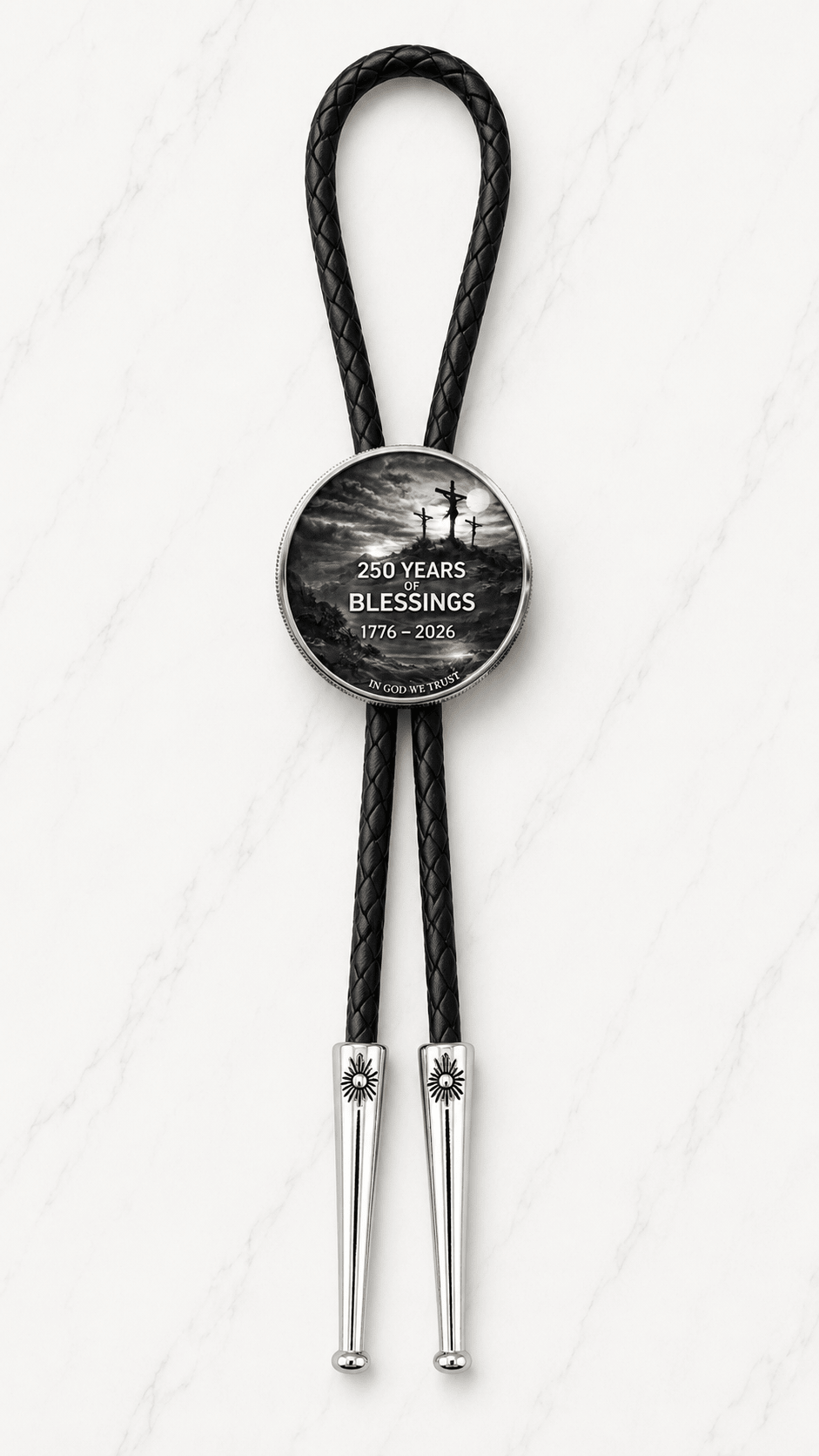 250 Years Of Blessings Bolo Tie (Side B) ~ Limited Edition U.S. Semiquincentennial Commemorative Bolo Tie - MIKE'S CUSTOM BOLOS
