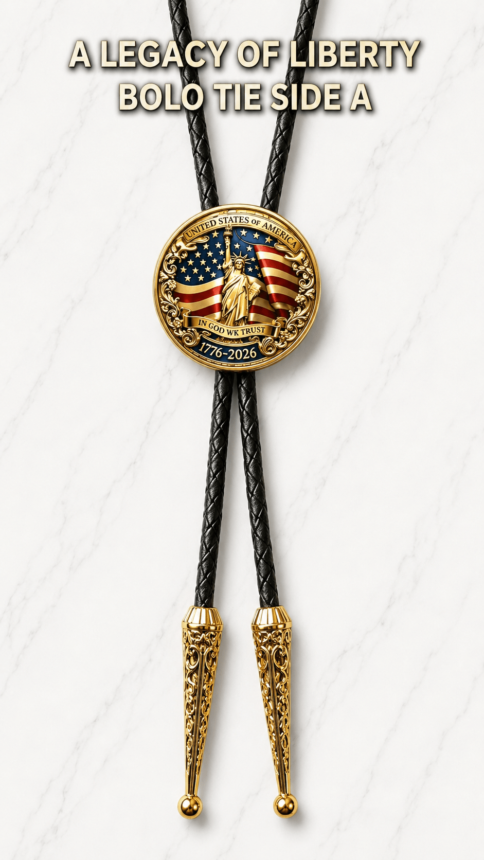 A Legacy Of Liberty Bolo Tie (Side A) ~ Limited Edition U.S. Semiquincentennial Commemorative Bolo Tie - MIKE'S CUSTOM BOLOS