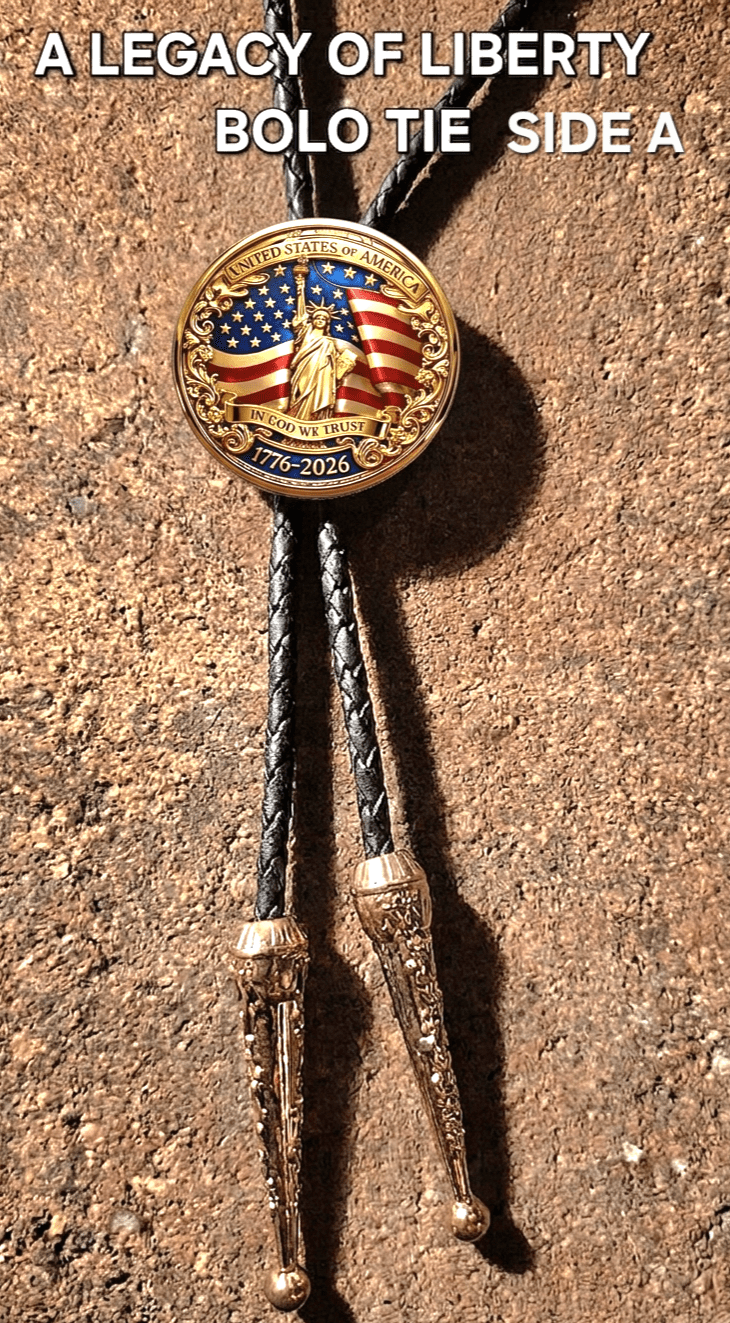 A LEGACY OF LIBERTY BOLO TIE (SIDE B) ~ Limited Edition U.S. Semiquincentennial Commemorative Bolo Tie - MIKE'S CUSTOM BOLOS