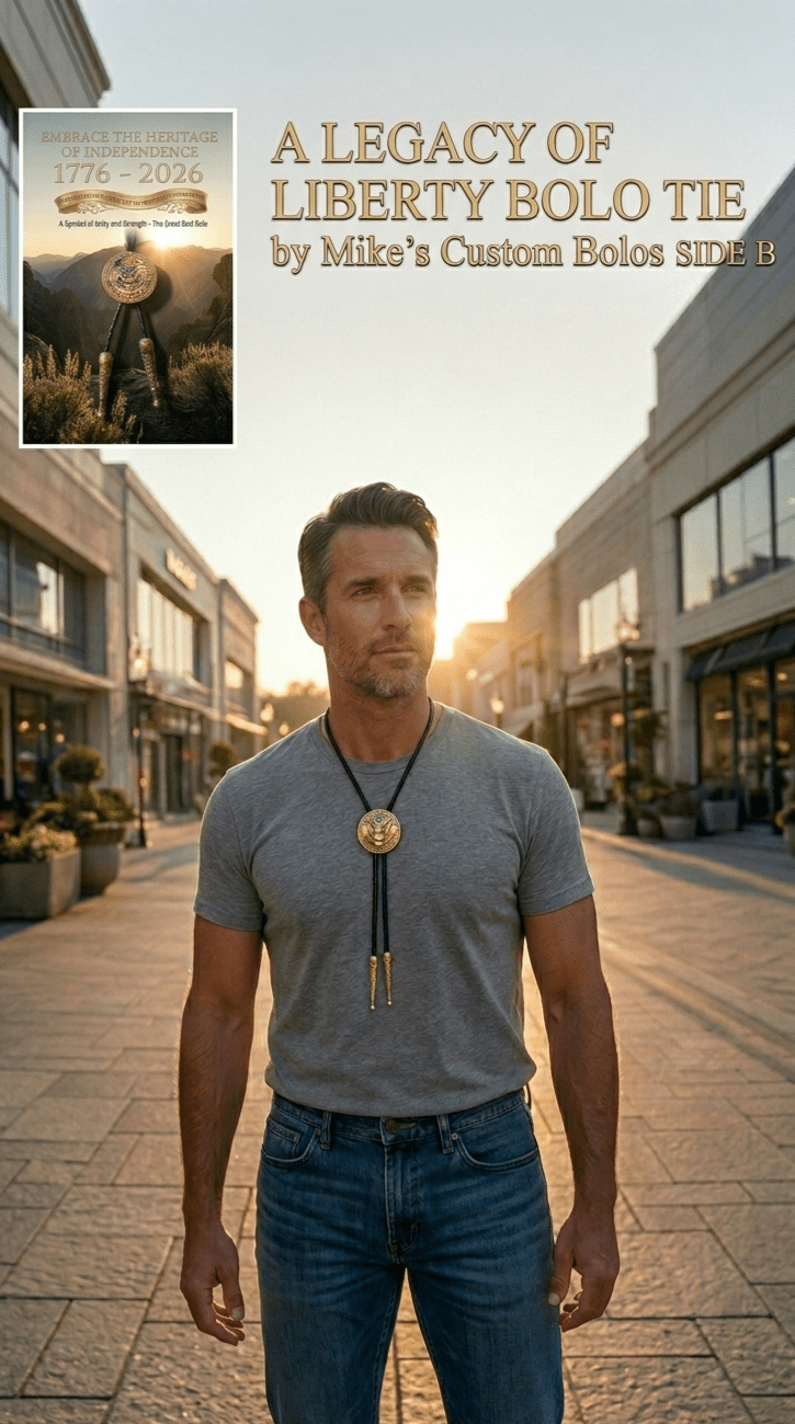 A LEGACY OF LIBERTY BOLO TIE (SIDE B) ~ Limited Edition U.S. Semiquincentennial Commemorative Bolo Tie - MIKE'S CUSTOM BOLOS