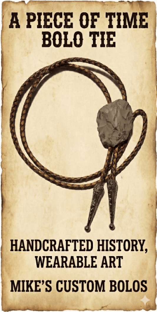 A PIECE OF TIME BOLO TIE BY MIKE'S CUSTOM BOLOS - MIKE'S CUSTOM BOLOS