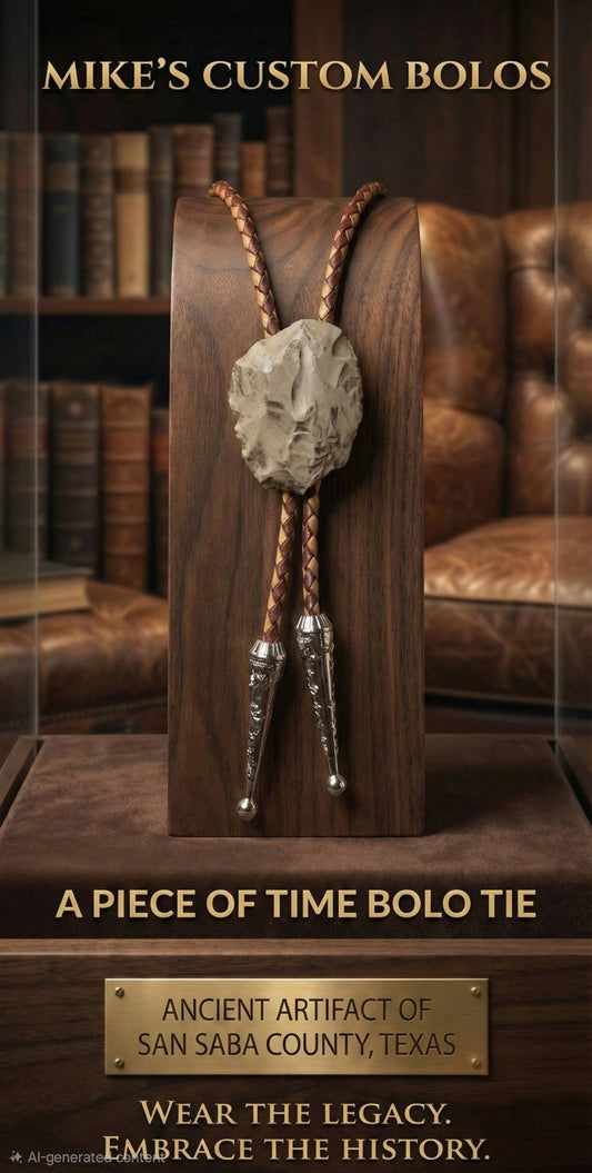 A PIECE OF TIME BOLO TIE BY MIKE'S CUSTOM BOLOS - MIKE'S CUSTOM BOLOS