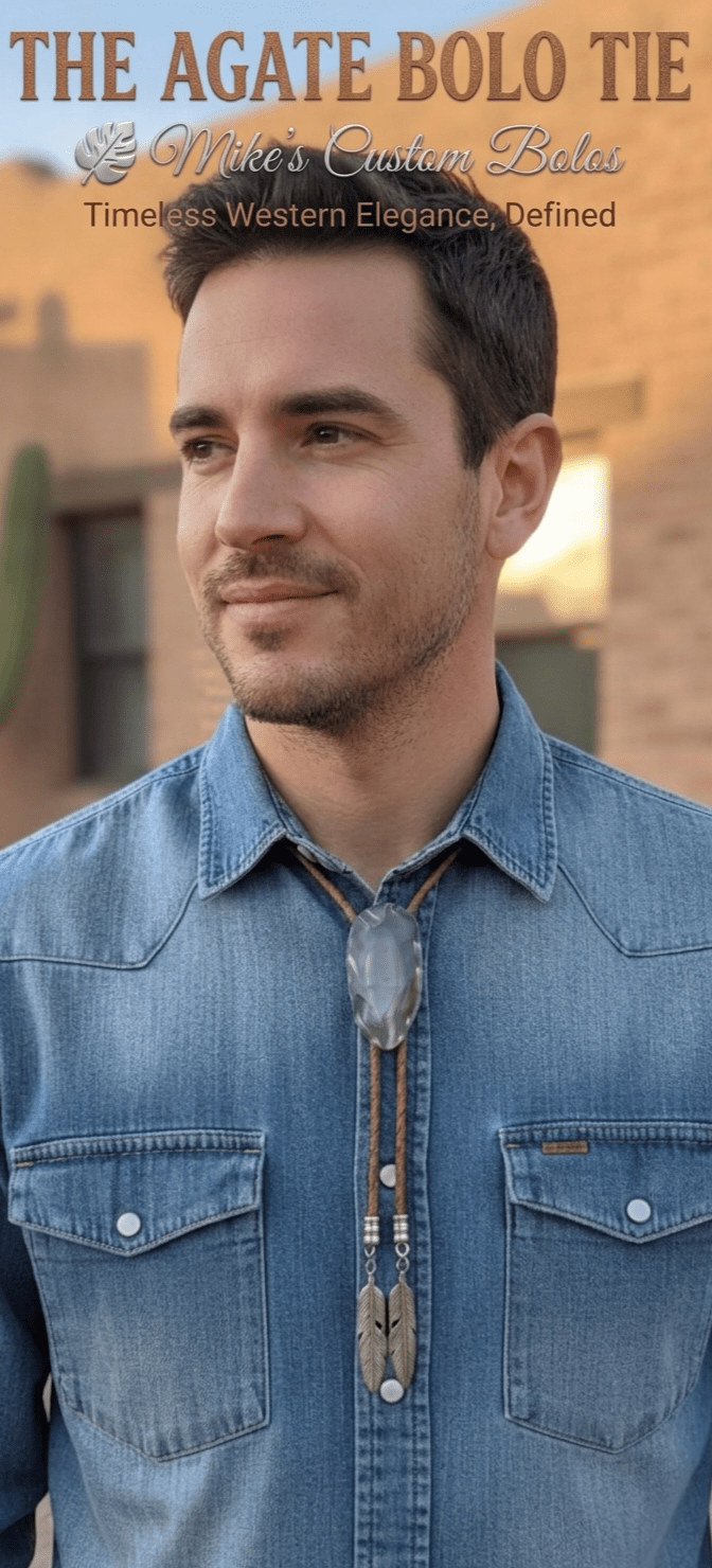 AGATE BOLO TIE ~ MIKE'S CUSTOM BOLOS - MIKE'S CUSTOM BOLOS