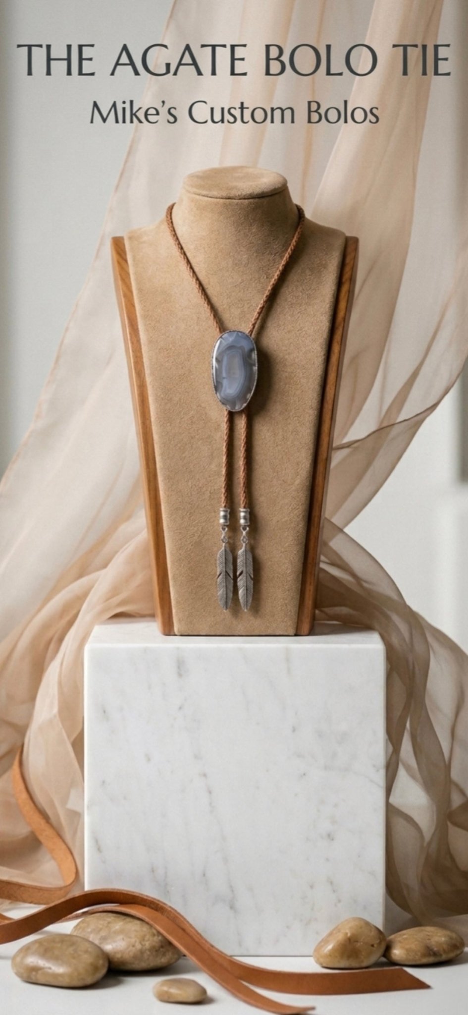AGATE BOLO TIE ~ MIKE'S CUSTOM BOLOS - MIKE'S CUSTOM BOLOS