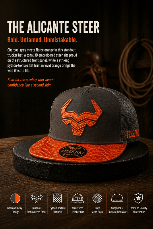 Alicante Steer Hat | A Steer Hat Co Original - MIKE'S CUSTOM BOLOS