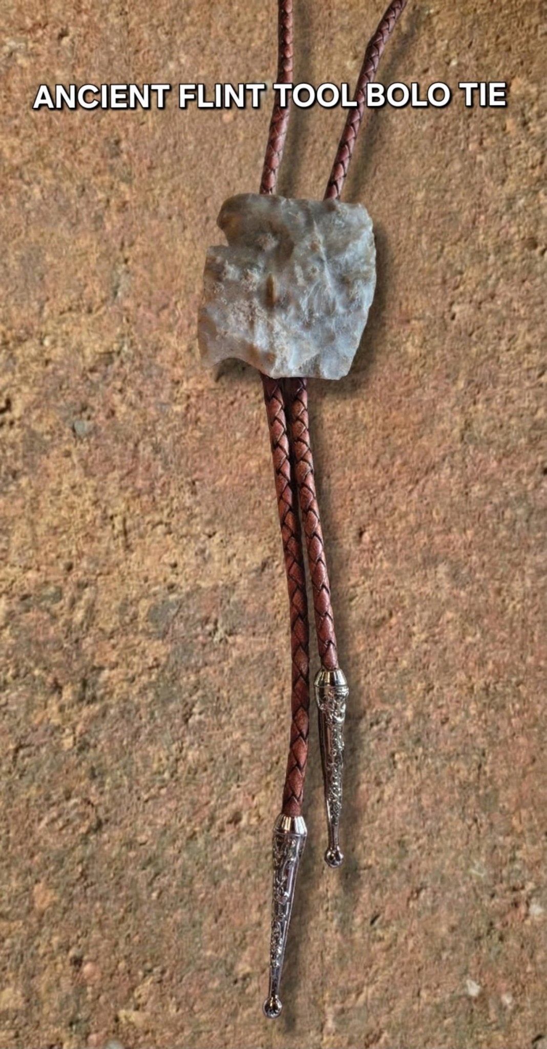 ANCIENT FLINT TOOL BOLO TIE - MIKE'S CUSTOM BOLOS
