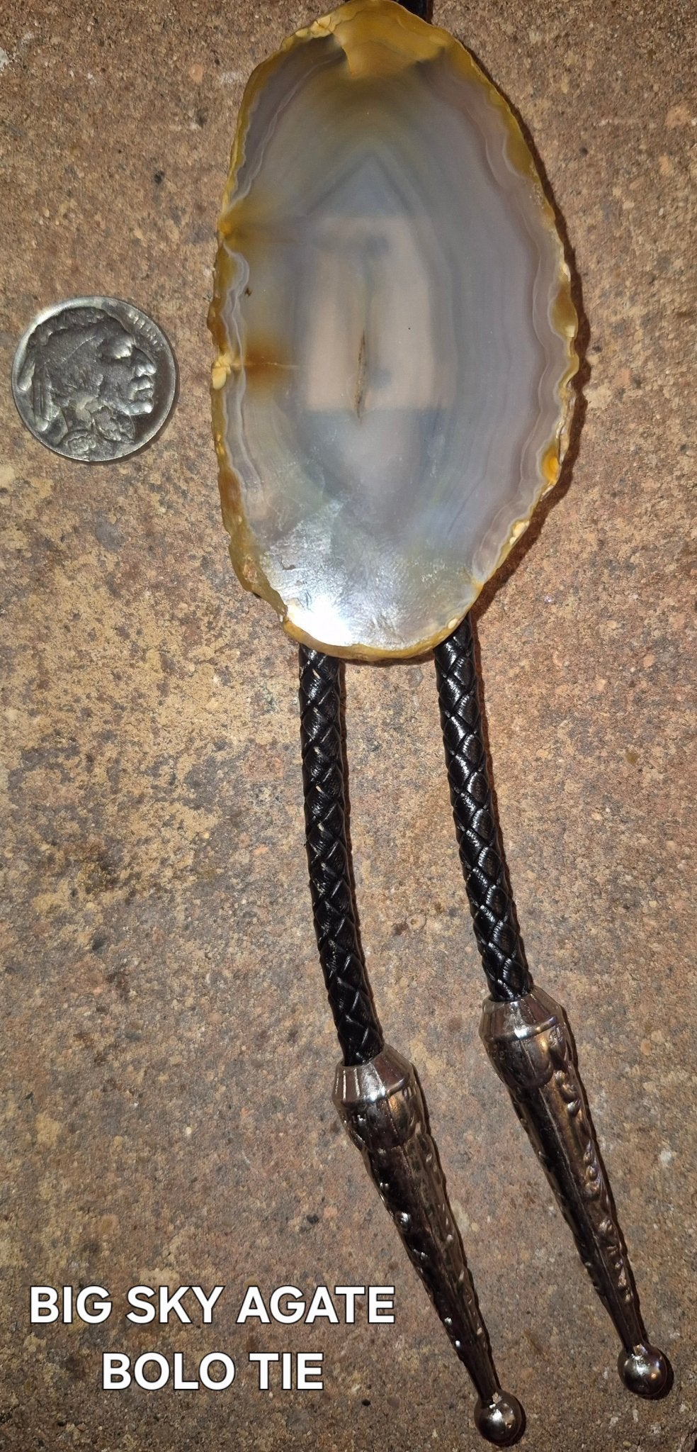 BIG SKY AGATE BOLO TIE ~ MIKE'S CUSTOM BOLOS - MIKE'S CUSTOM BOLOS