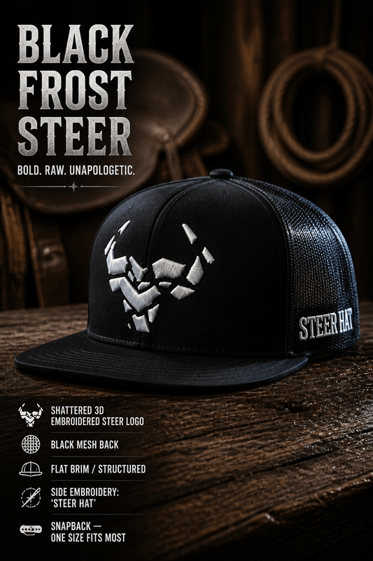 Black Frost Steer By Steer Hat Co | Premium Western Hat - MIKE'S CUSTOM BOLOS