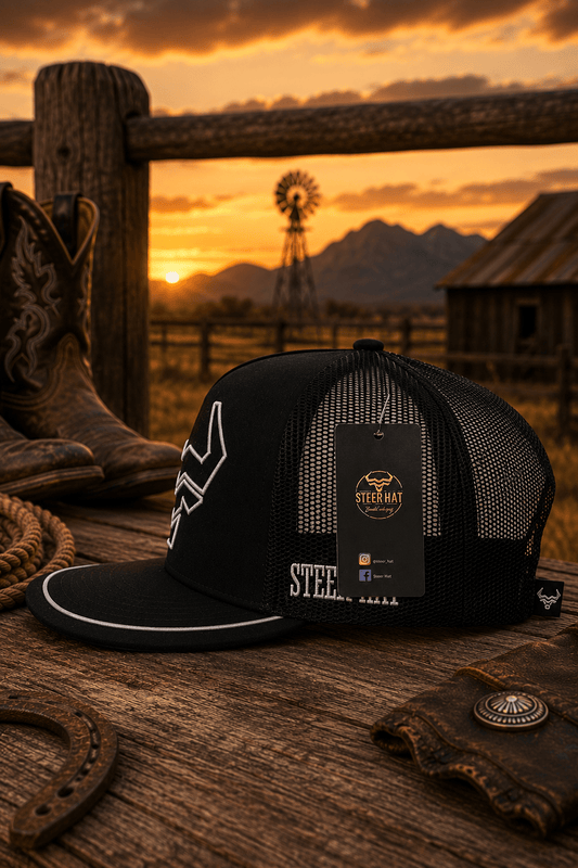 Black Iron Cap By Steer Hat Co | Premium Western Trucker Hat - MIKE'S CUSTOM BOLOS