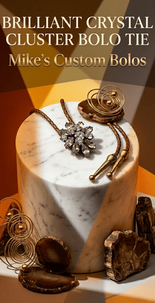BRILLIANT CRYSTAL CLUSTER BOLO TIE - MIKE'S CUSTOM BOLOS