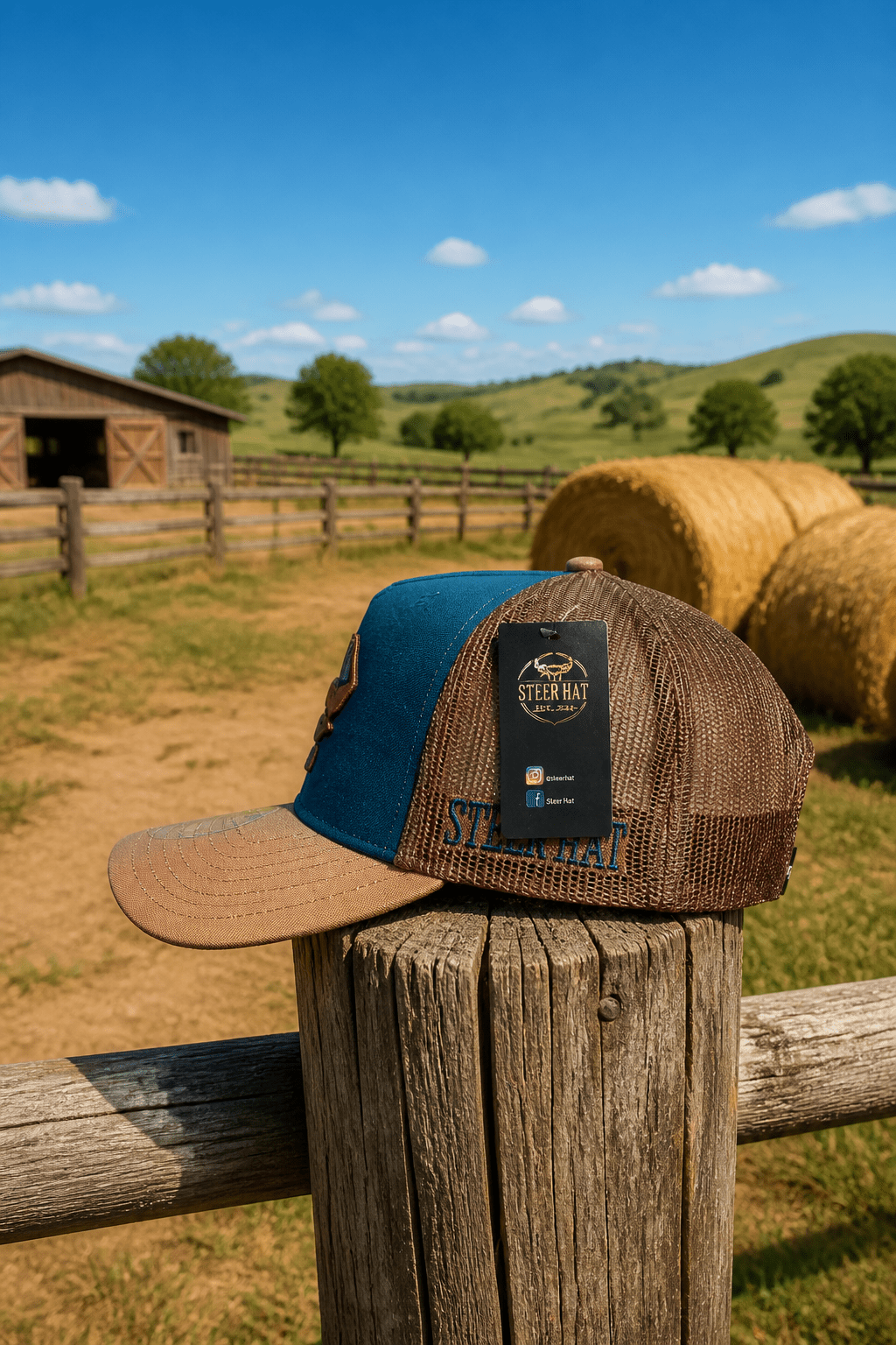 Bronco Blue (Curved Visor) By Steer Hat Co | Premium Western Hat - MIKE'S CUSTOM BOLOS