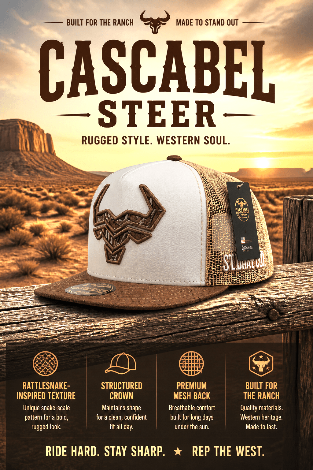 Cascabel Steer By Steer Hat Co| Premium Western Hat - MIKE'S CUSTOM BOLOS
