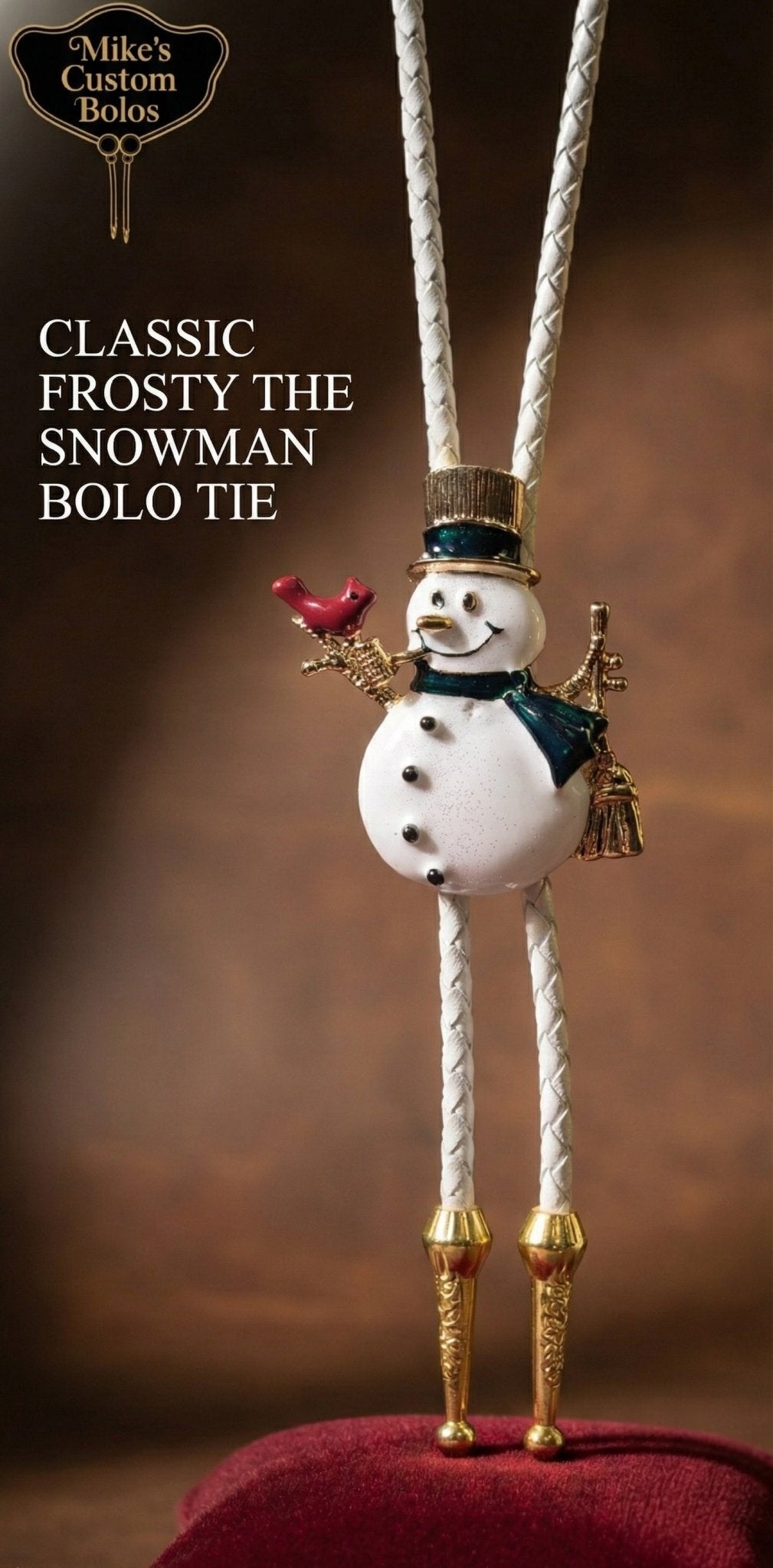 CLASSIC FROSTY THE SNOWMAN BOLO TIE - MIKE'S CUSTOM BOLOS