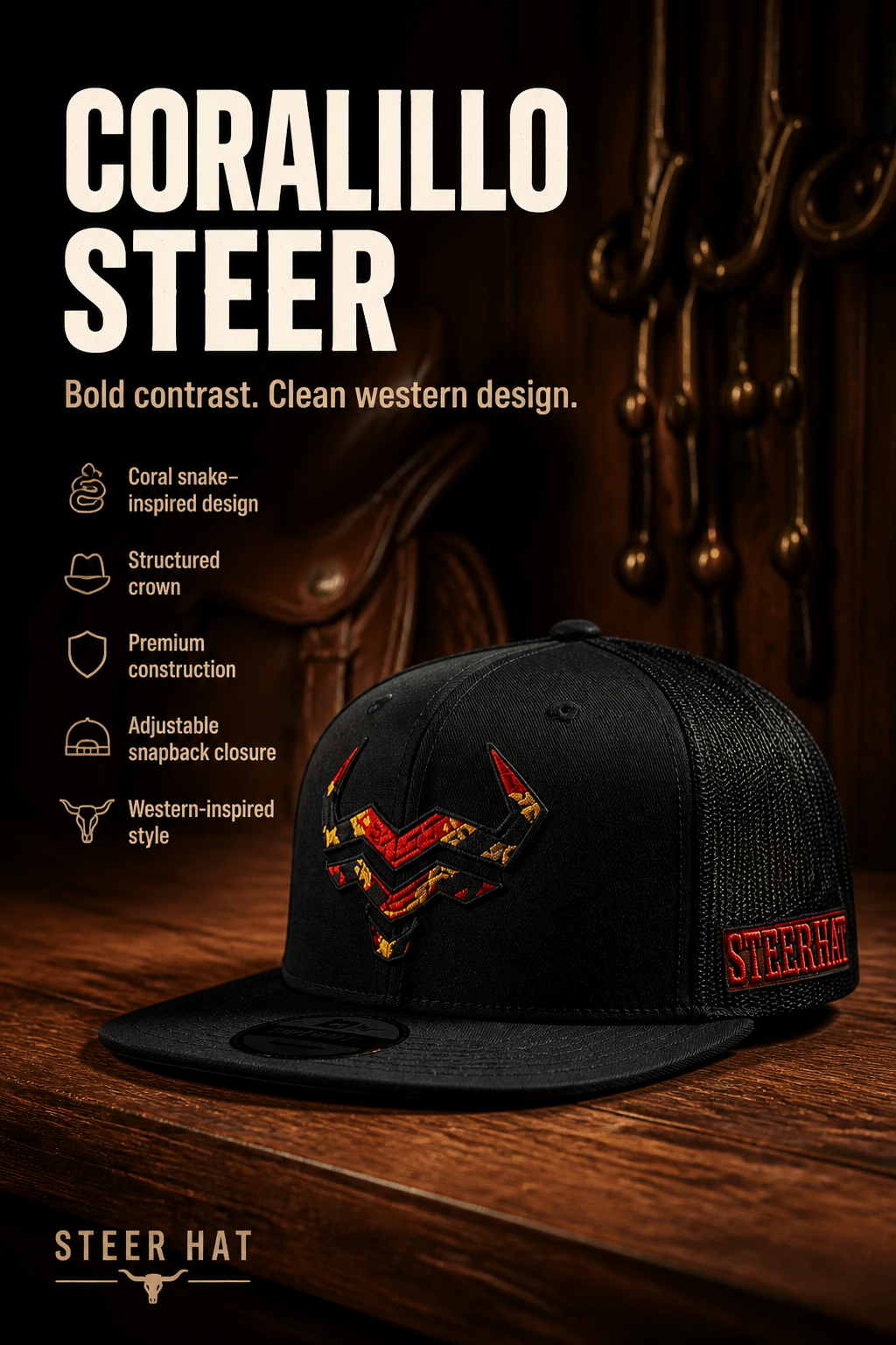 Coralillo Steer By Steer Hat Co| Premium Western Hat - MIKE'S CUSTOM BOLOS
