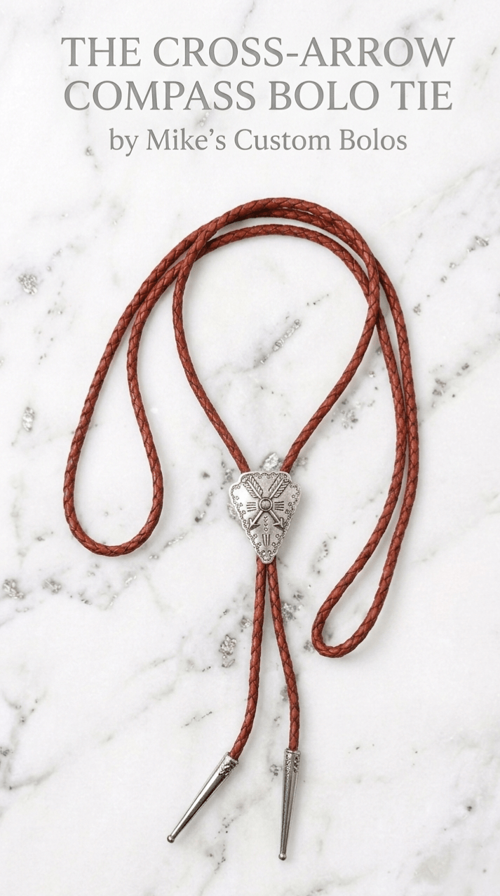 Cross - Arrow Compass Bolo Tie ~ Western Soul, Industrial Heart - MIKE'S CUSTOM BOLOS