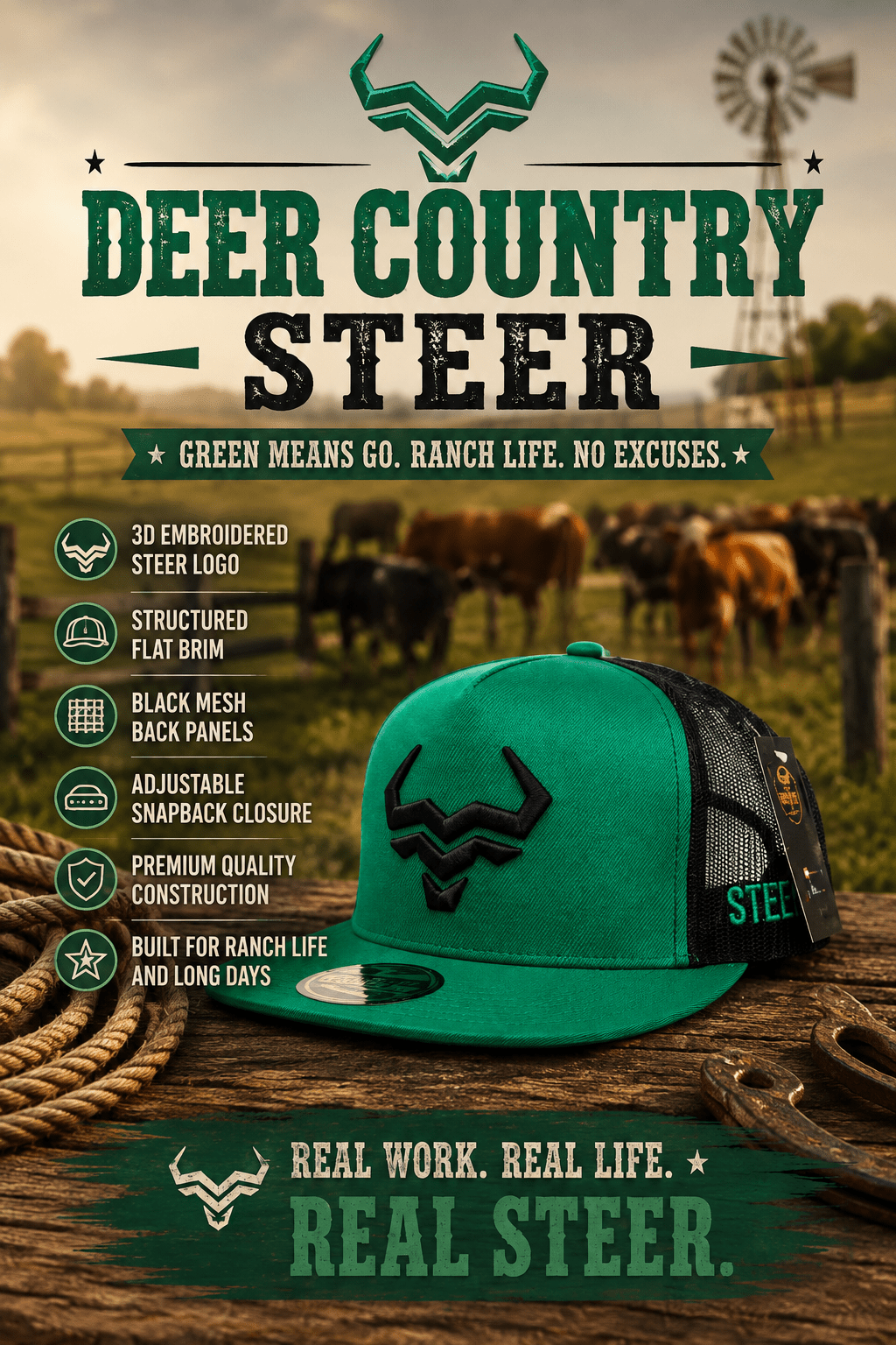 Deer Country Steer By Steer Hat Co | Premium Western Hat - MIKE'S CUSTOM BOLOS