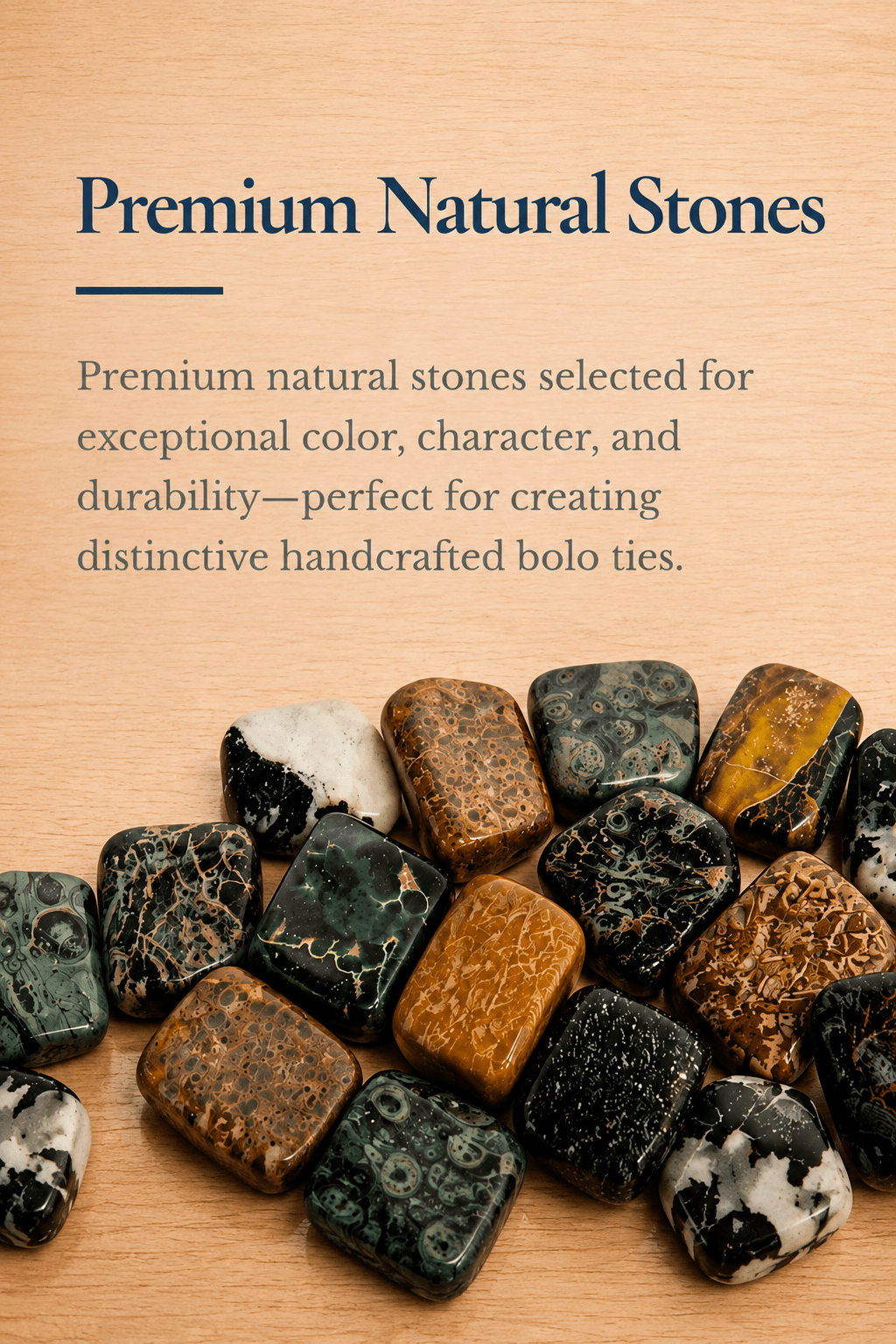 Dinosaur Jasper Black Matrix Cabochon | Premium Handcrafted Western Style - MIKE'S CUSTOM BOLOS