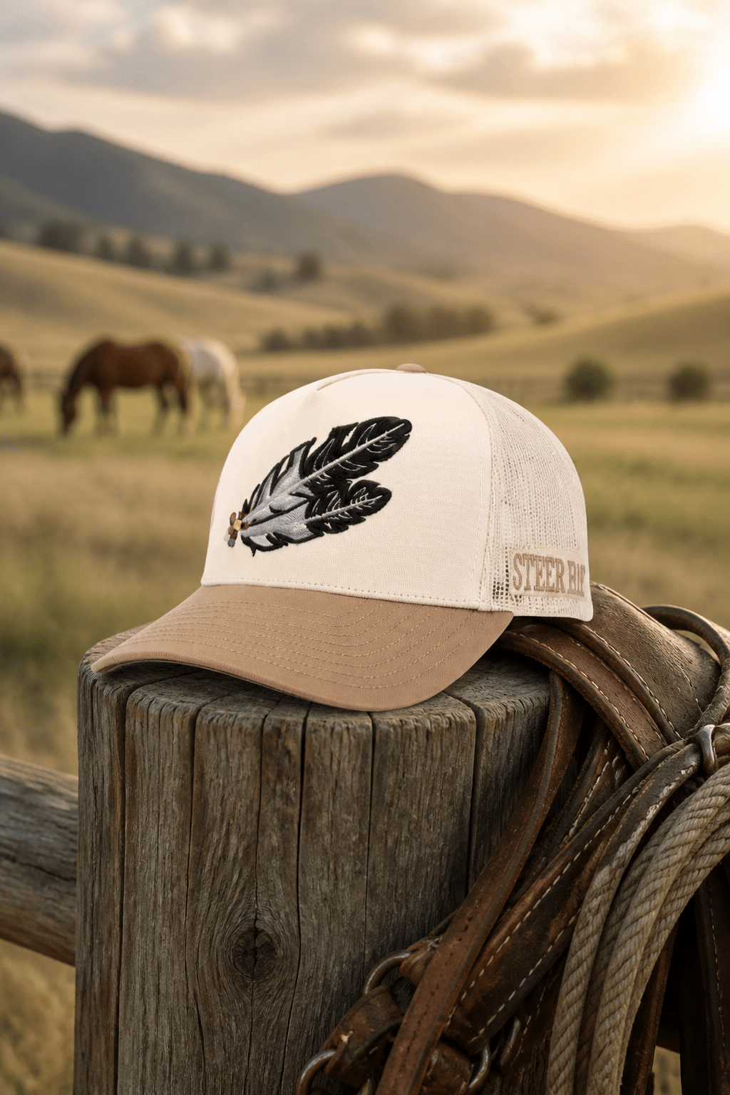 Dusty Feather (Curved Visor)By Steer Hat Co | Premium Western Hat - MIKE'S CUSTOM BOLOS