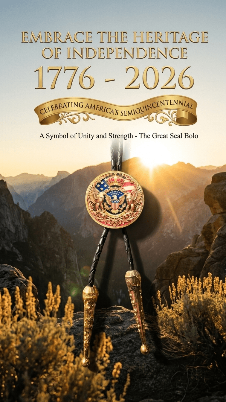 A LEGACY OF LIBERTY BOLO TIE (SIDE B) ~ Limited Edition U.S. Semiquincentennial Commemorative Bolo Tie - MIKE'S CUSTOM BOLOS