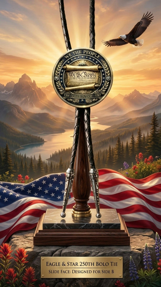 EAGLE AND STAR BOLO TIE (SIDE B) ~ LIMITED EDITION - MIKE'S CUSTOM BOLOS