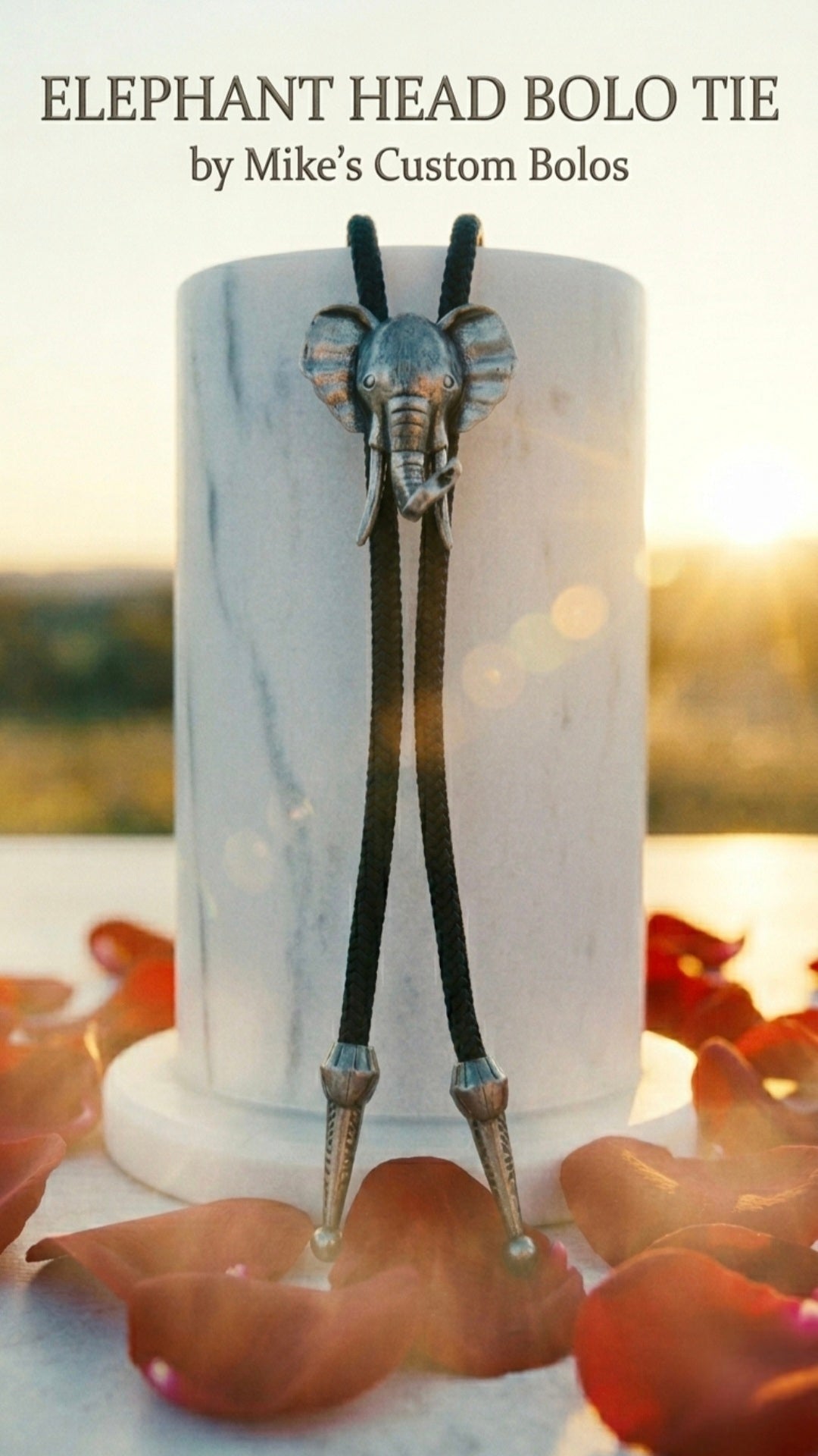 ELEPHANT HEAD BOLO TIE ~ MIKE'S CUSTOM BOLOS - MIKE'S CUSTOM BOLOS