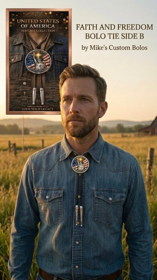 FAITH AND FREEDOM BOLO TIE (SIDE B) ~ Limited Edition U.S. Semiquincentennial Commemorative Bolo Tie
