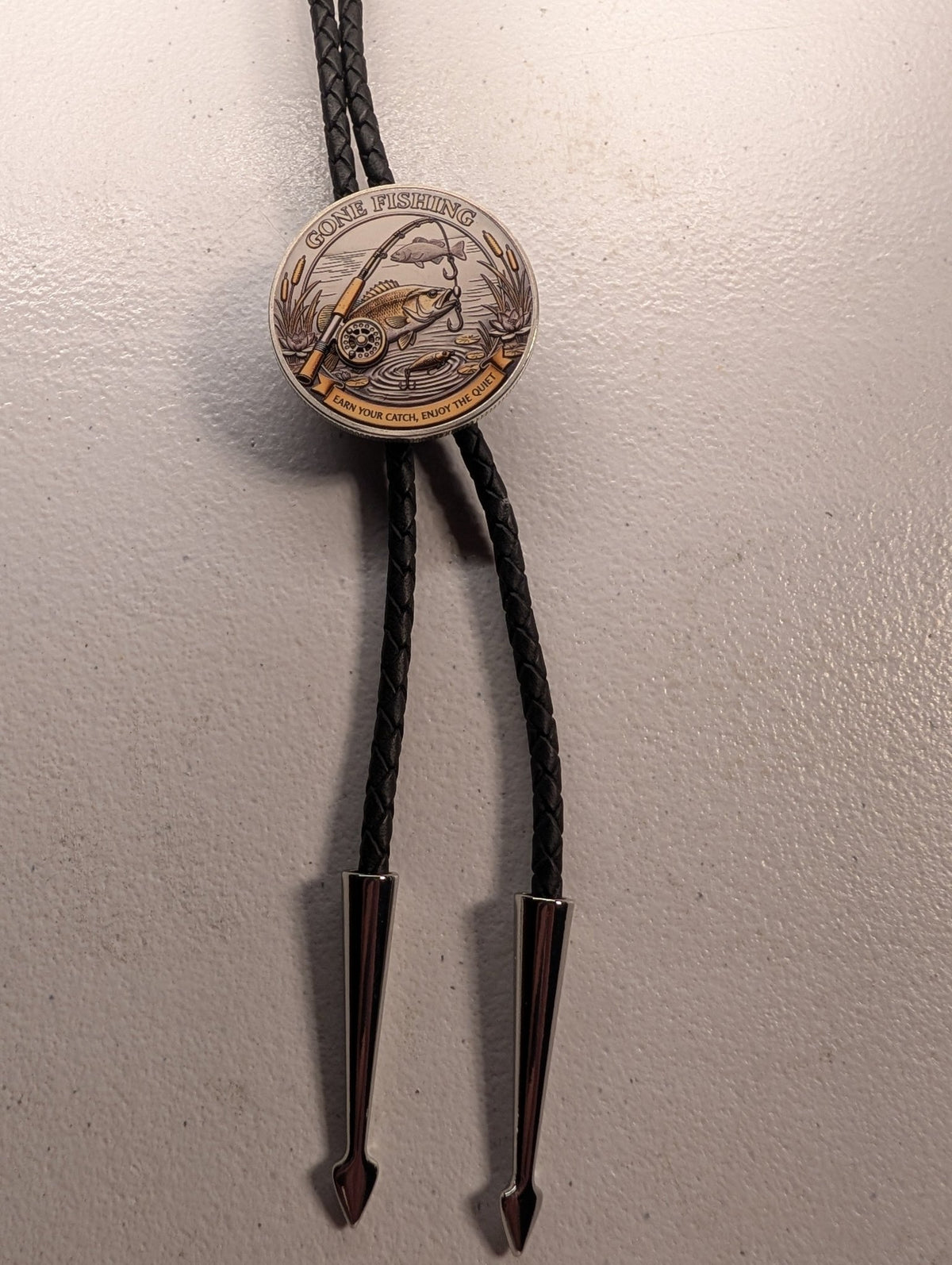 Gone Fishing Bolo Tie | Western Gift for Fishermen - MIKE'S CUSTOM BOLOS