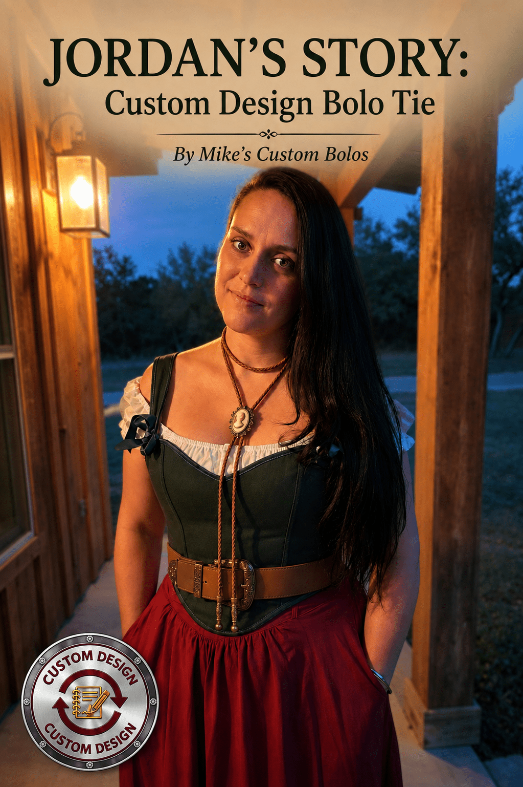 Jordan's Story ~ A Custom Design Pamala Hearthstone Bolo Tie - MIKE'S CUSTOM BOLOS
