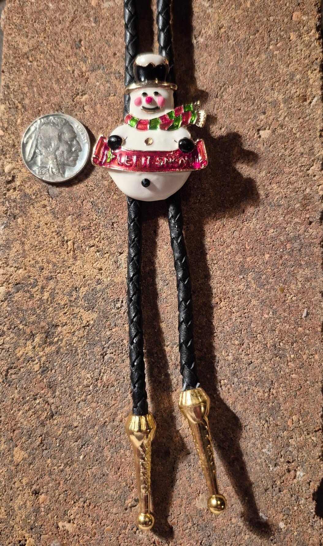 "LET IT SNOW" SNOWMAN BOLO TIE - MIKE'S CUSTOM BOLOS