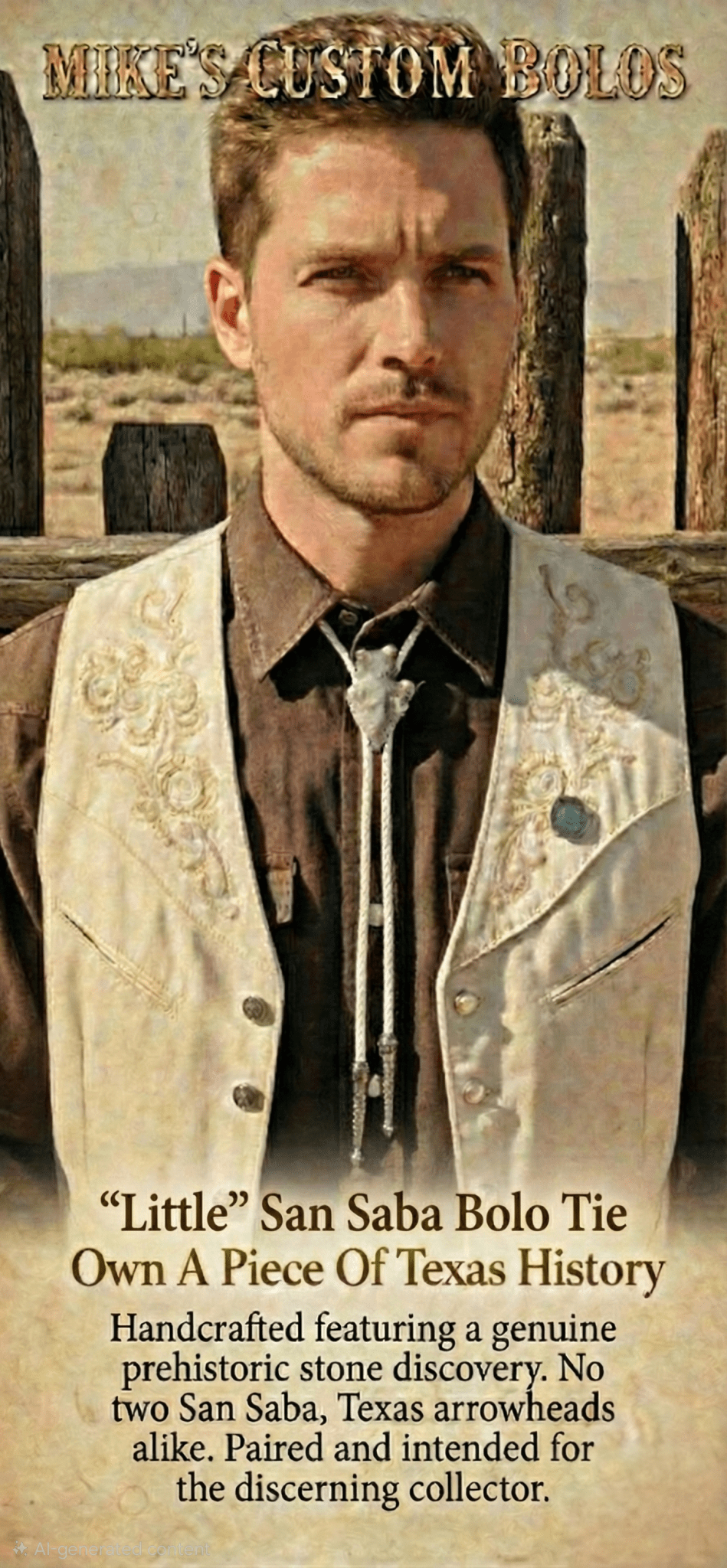 "LITTLE" SAN SABA BOLO TIE - MIKE'S CUSTOM BOLOS