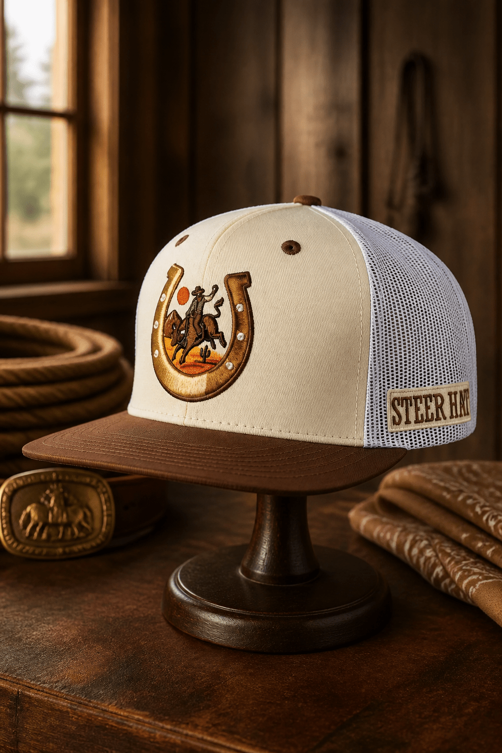 Lucky Ride Hat by Steer Hat Co | Premium Western Trucker Hat - MIKE'S CUSTOM BOLOS