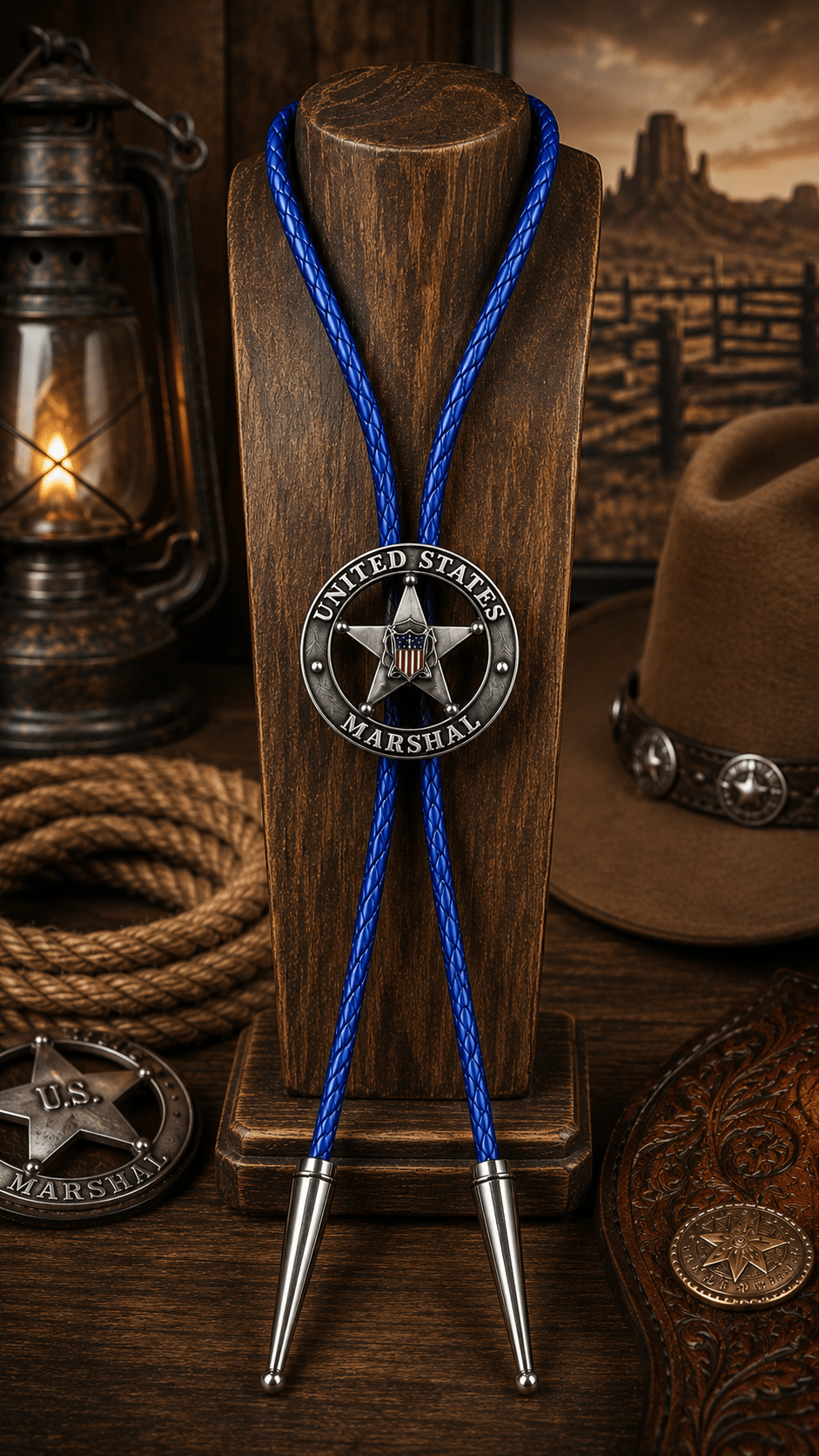 Luigi's Custom U.S. Marshal Badge Bolo Ties - MIKE'S CUSTOM BOLOS