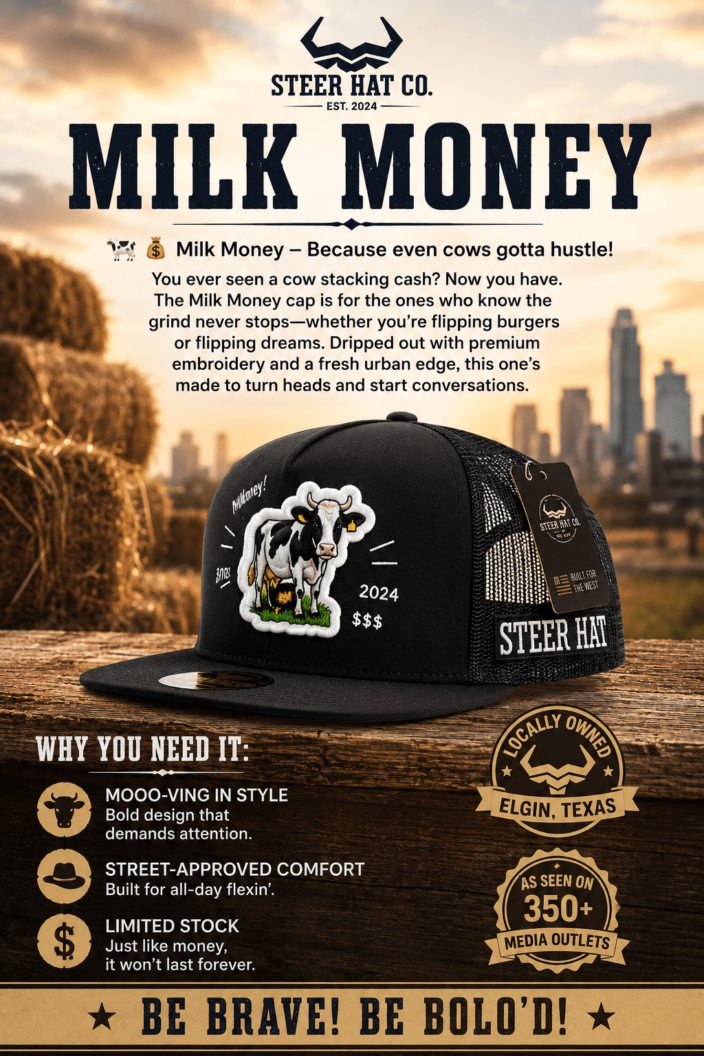 Milk Money By Steer Hat Co | Premium Western Hat - MIKE'S CUSTOM BOLOS