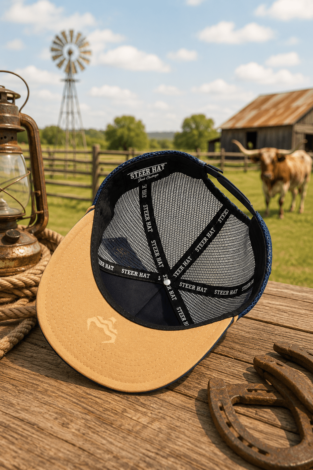 Navy Gold Steer By Steer Hat Co | Premium Western Hat - MIKE'S CUSTOM BOLOS