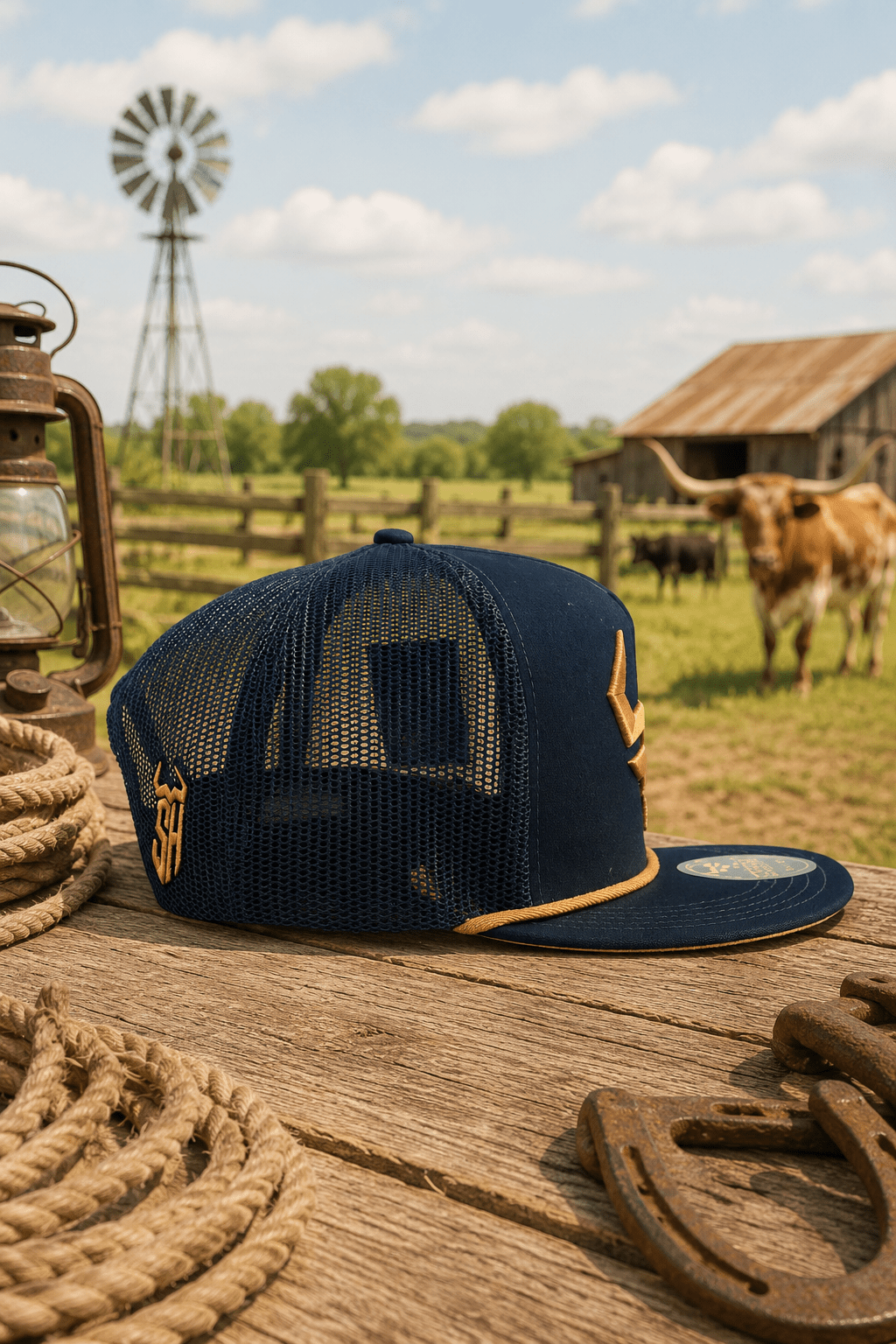 Navy Gold Steer By Steer Hat Co | Premium Western Hat - MIKE'S CUSTOM BOLOS