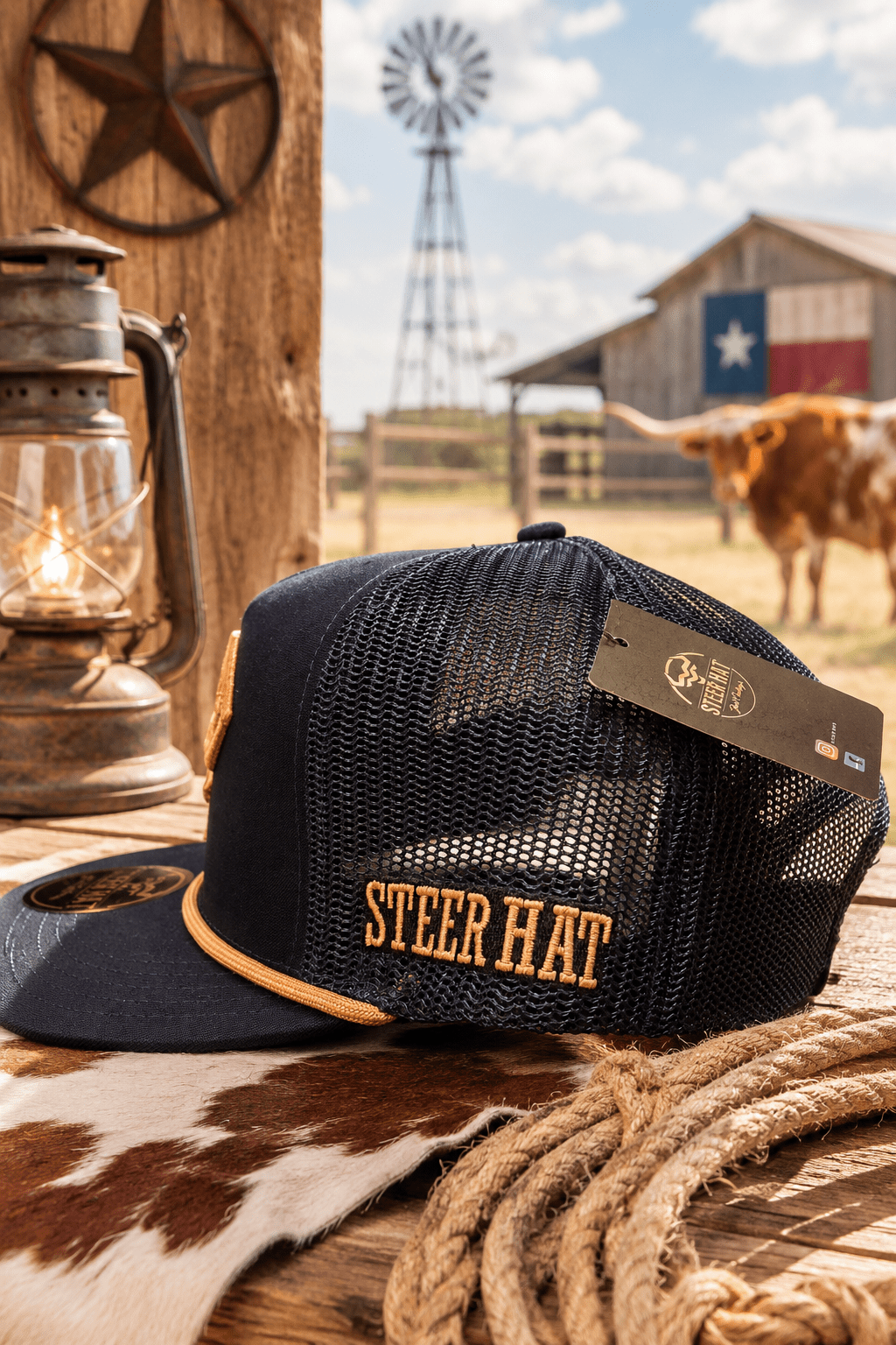 Navy Gold Steer By Steer Hat Co | Premium Western Hat - MIKE'S CUSTOM BOLOS