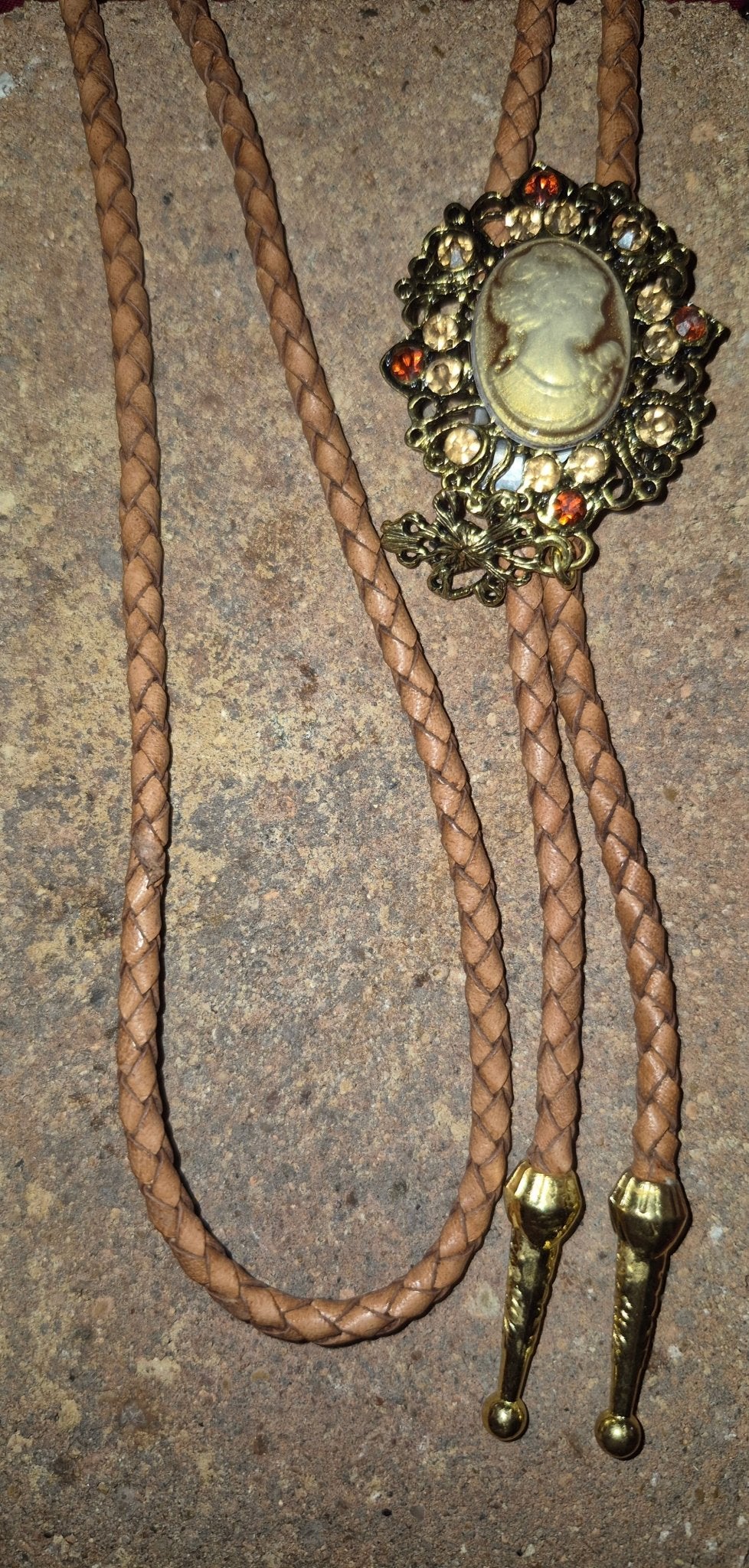 PAMALA HEARTHSTONE BOLO TIE - MIKE'S CUSTOM BOLOS