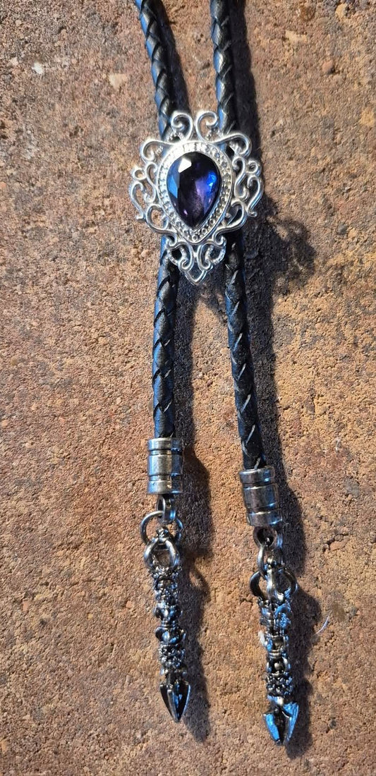 PURPLE WATER DROP BOLO TIE - MIKE'S CUSTOM BOLOS