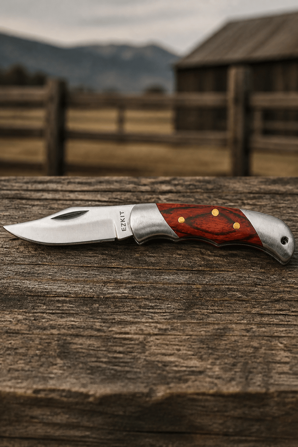 Reverse Small Brown Knife Bolo Tie | Handcrafted Western Knife Bolo - MIKE'S CUSTOM BOLOS
