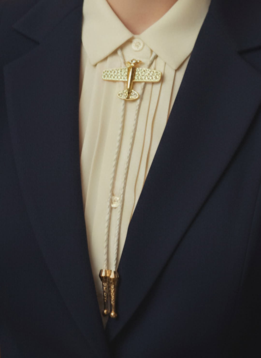 RHINESTONE AIRPLANE BOLO TIE - MIKE'S CUSTOM BOLOS